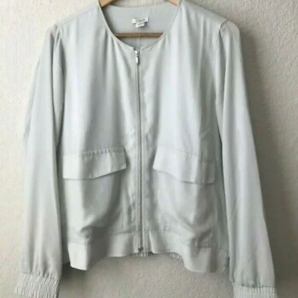 J.Crew Collarless Drapey Jacket | NWT | Women’s Medium Light Gray - Picture 4 of 8